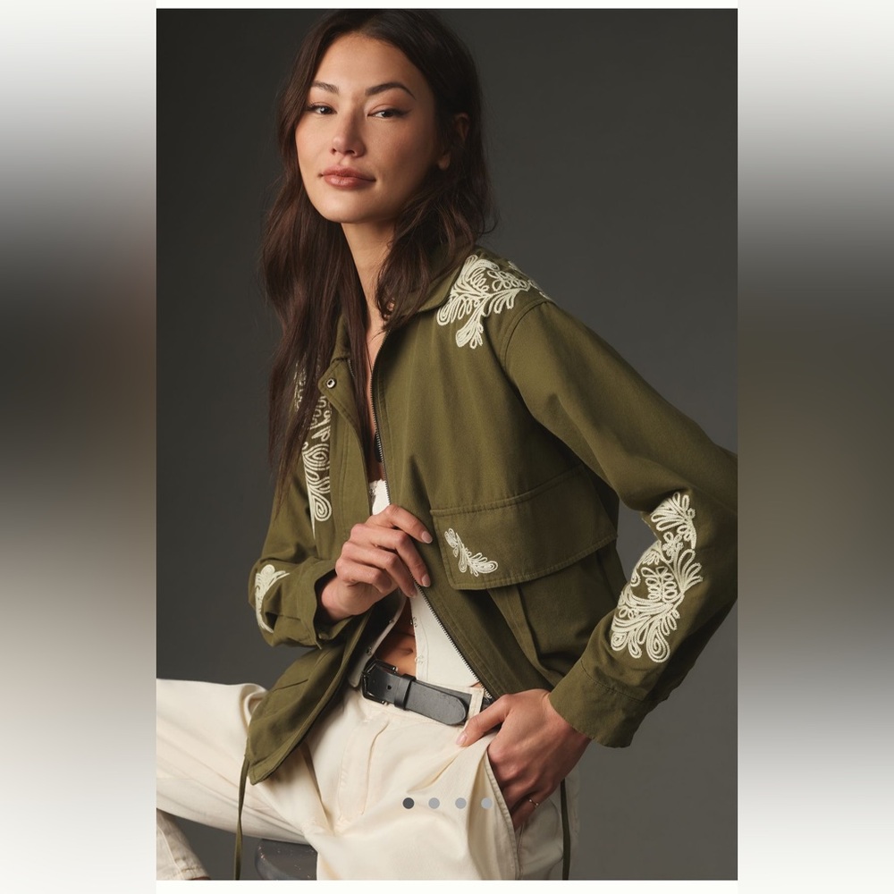 ANTHROPOLOGIE NWT EMBROIDERED UTILITY JACKET 🔥
